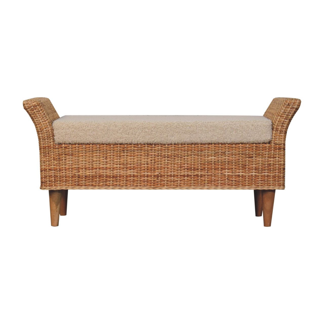 Riviera Woven Bench - Cream Boucle