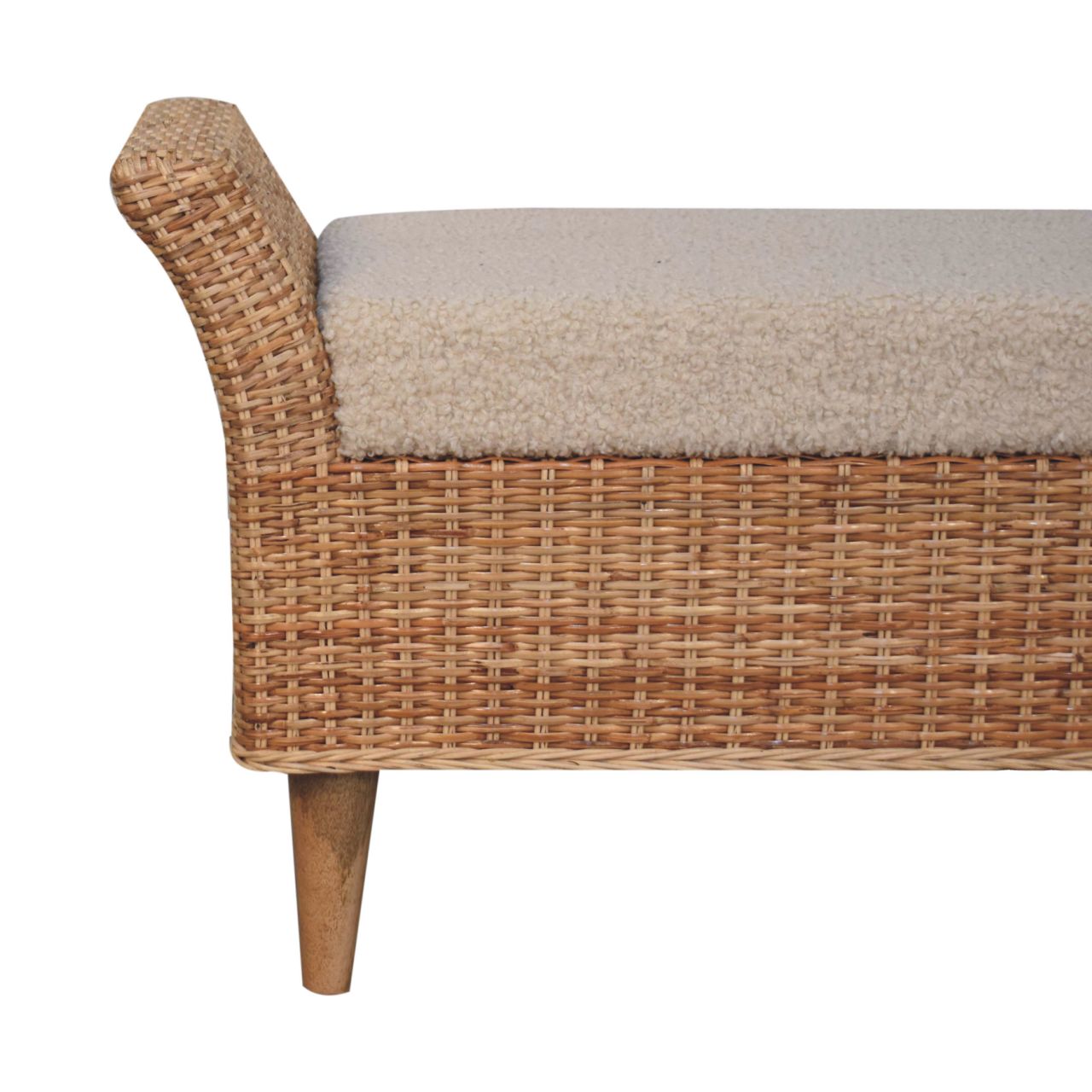 Riviera Woven Bench - Cream Boucle