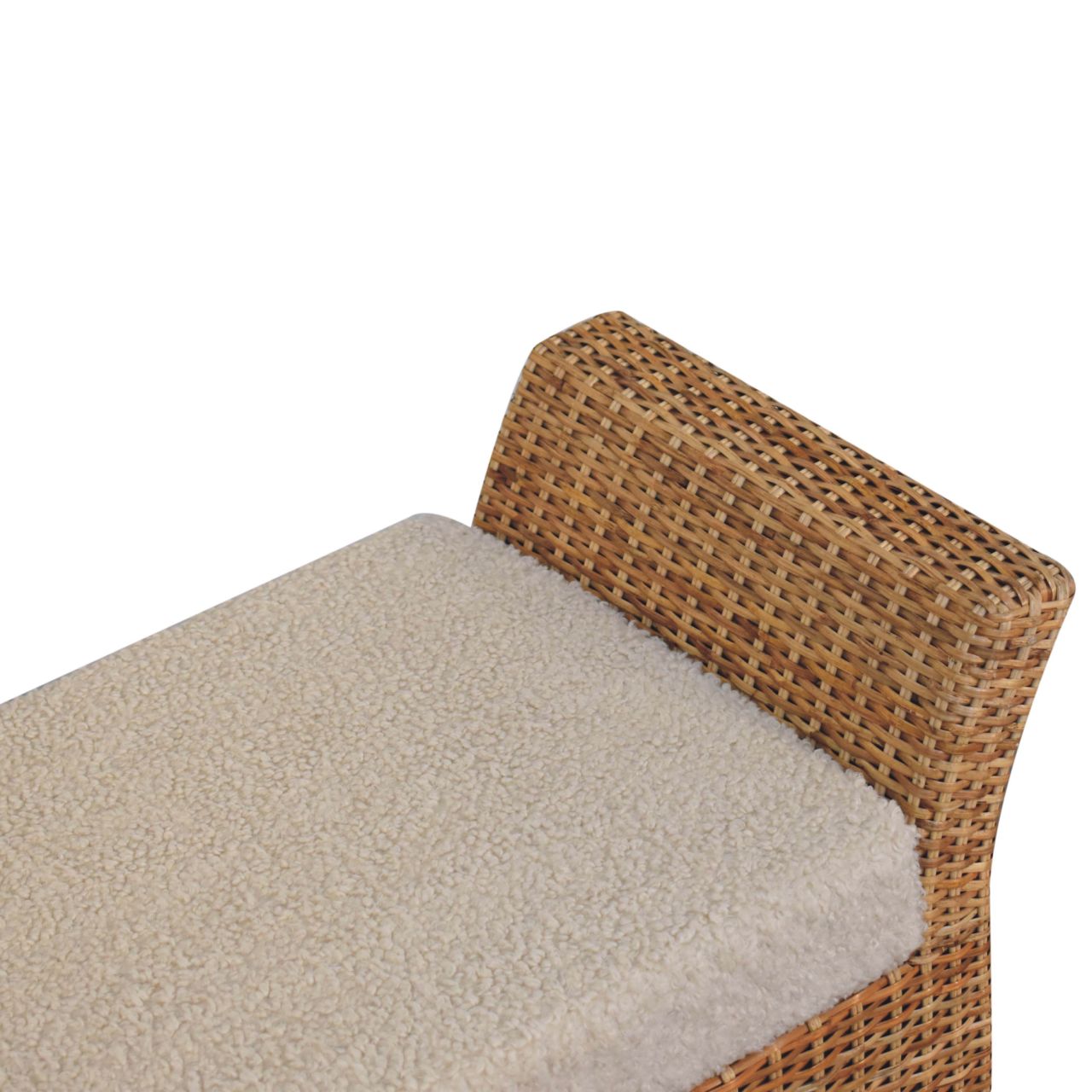 Riviera Woven Bench - Cream Boucle