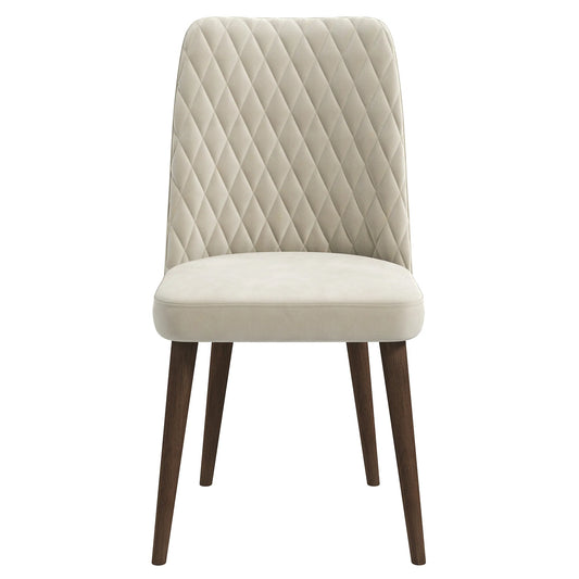 Katie Beige Velvet Dining Chair - Set Of 2