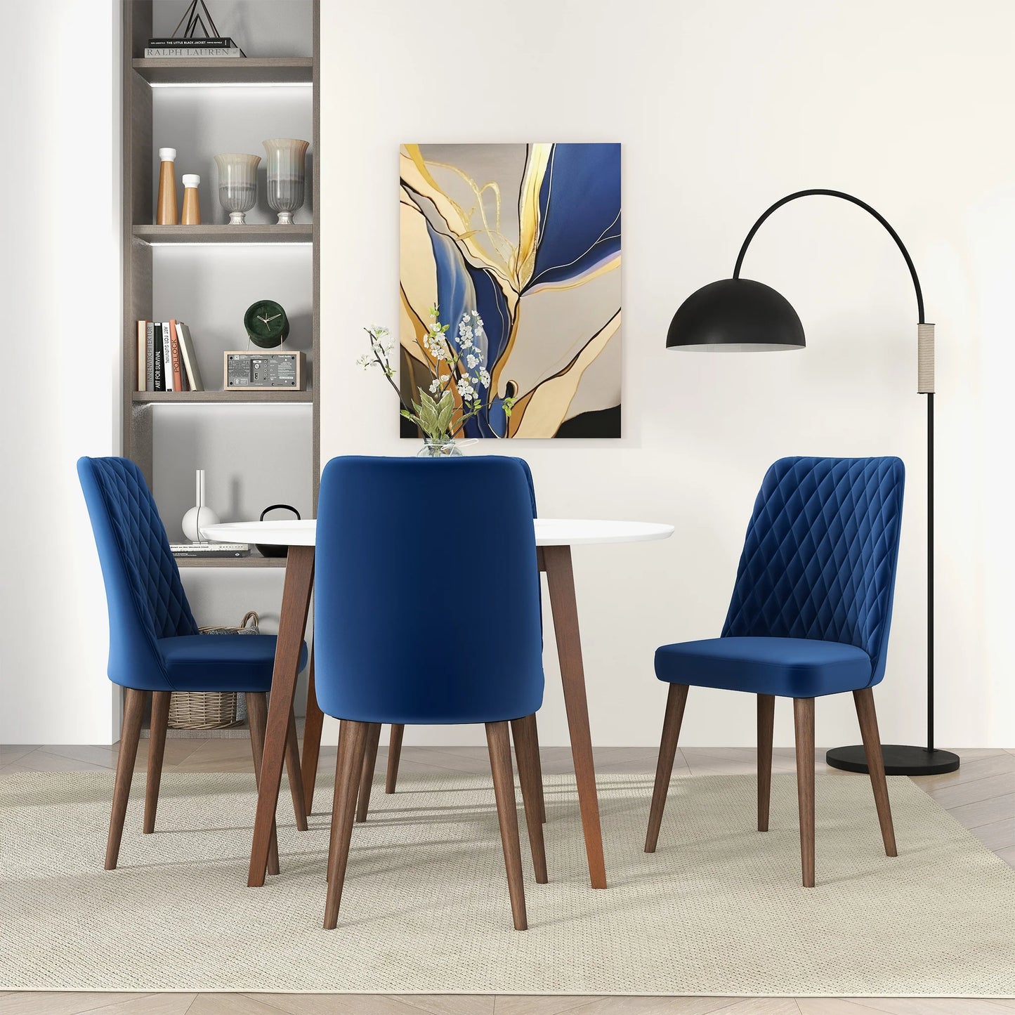 Katie Navy Blue Velvet Dining Chair - Set Of 2