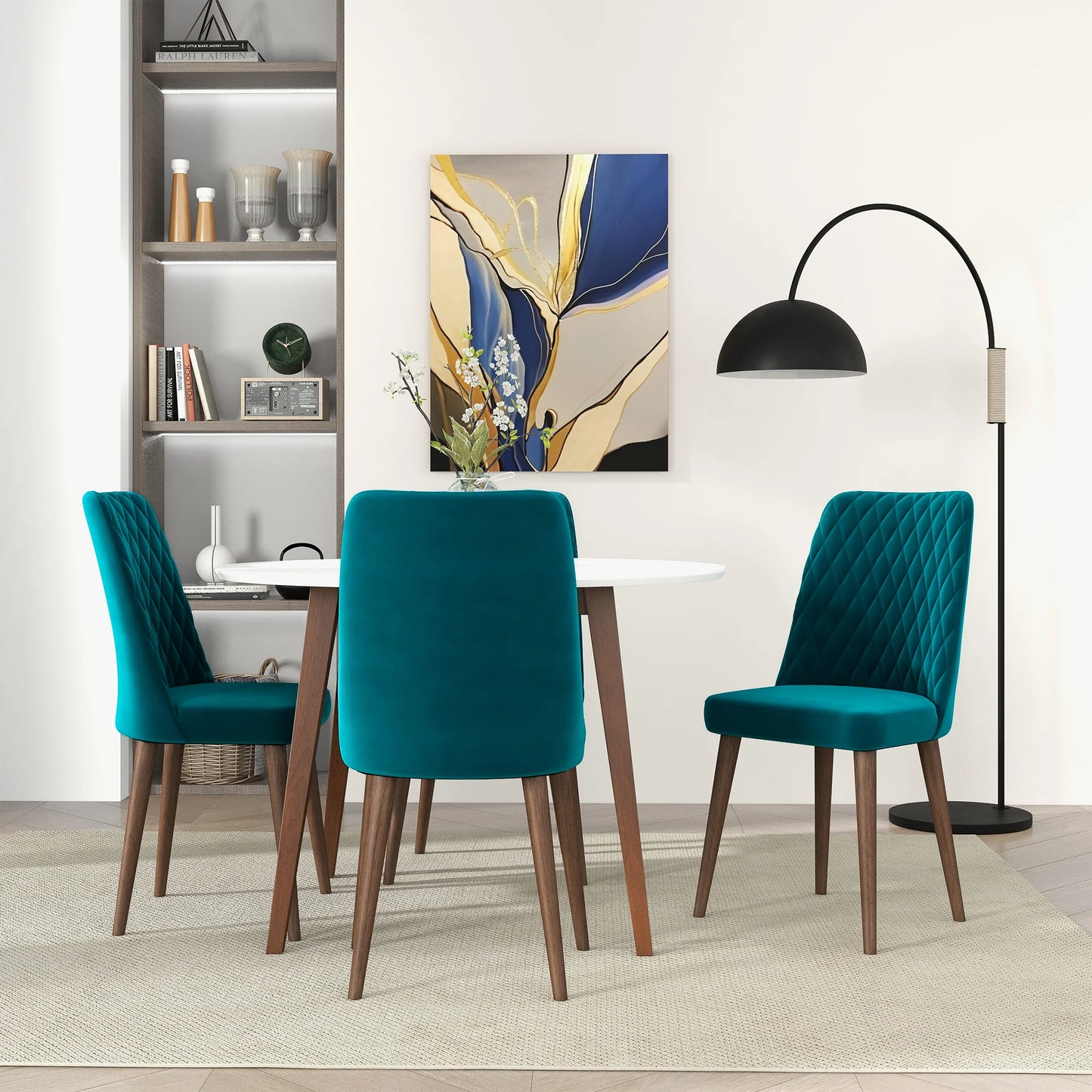 Katie Teal Velvet Dining Chair - Set Of 2