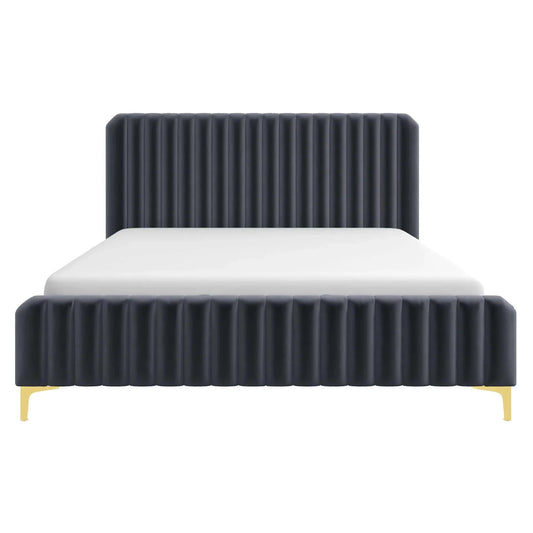 Bethany Velvet Upholstered Platform Bed - Queen