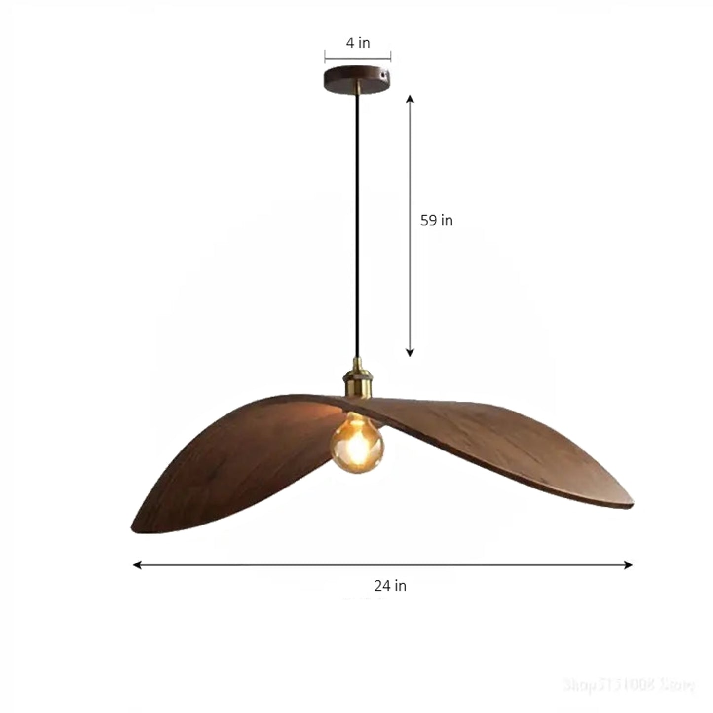 Contemporary Handcrafted Wood Leaf Lighting Fixtures - Walnut Finish