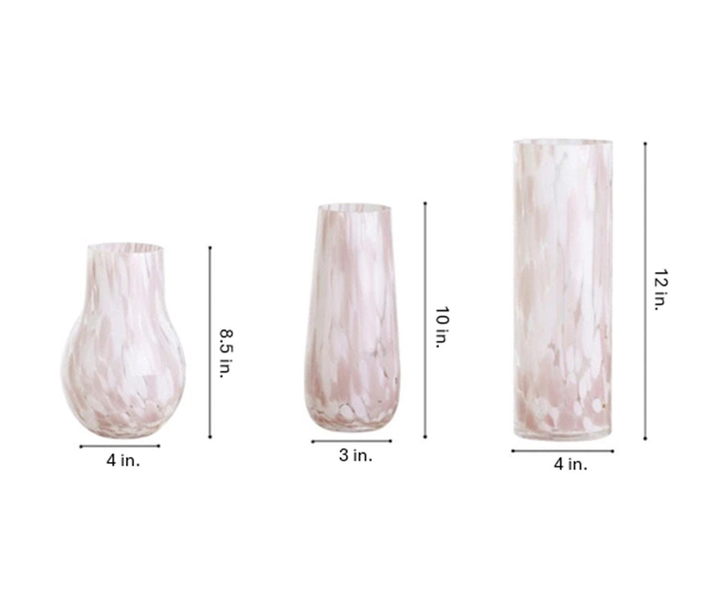 Vintage Inspired Handcrafted Glass Vase - Pink