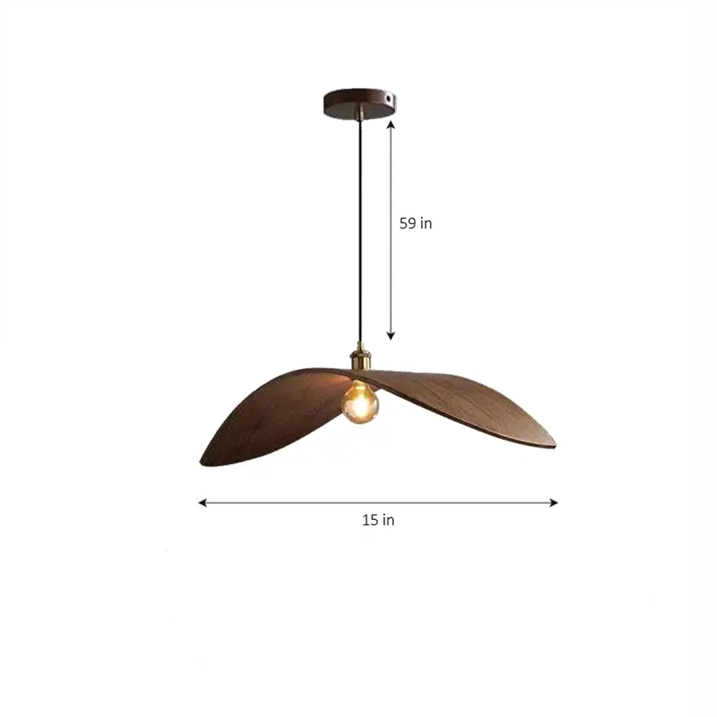 Contemporary Handcrafted Wood Leaf Lighting Fixtures - Walnut Finish