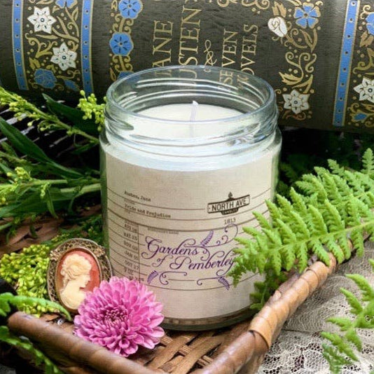 North Ave Book Candle - Pride and Prejudice (Gardens of Pemberley Estate)