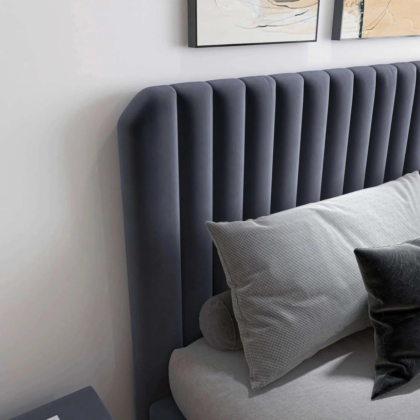 Bethany Velvet Upholstered Platform Bed - Queen