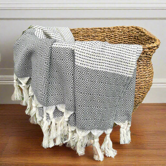 Diamond Stripe 100% Turkish Cotton Throw