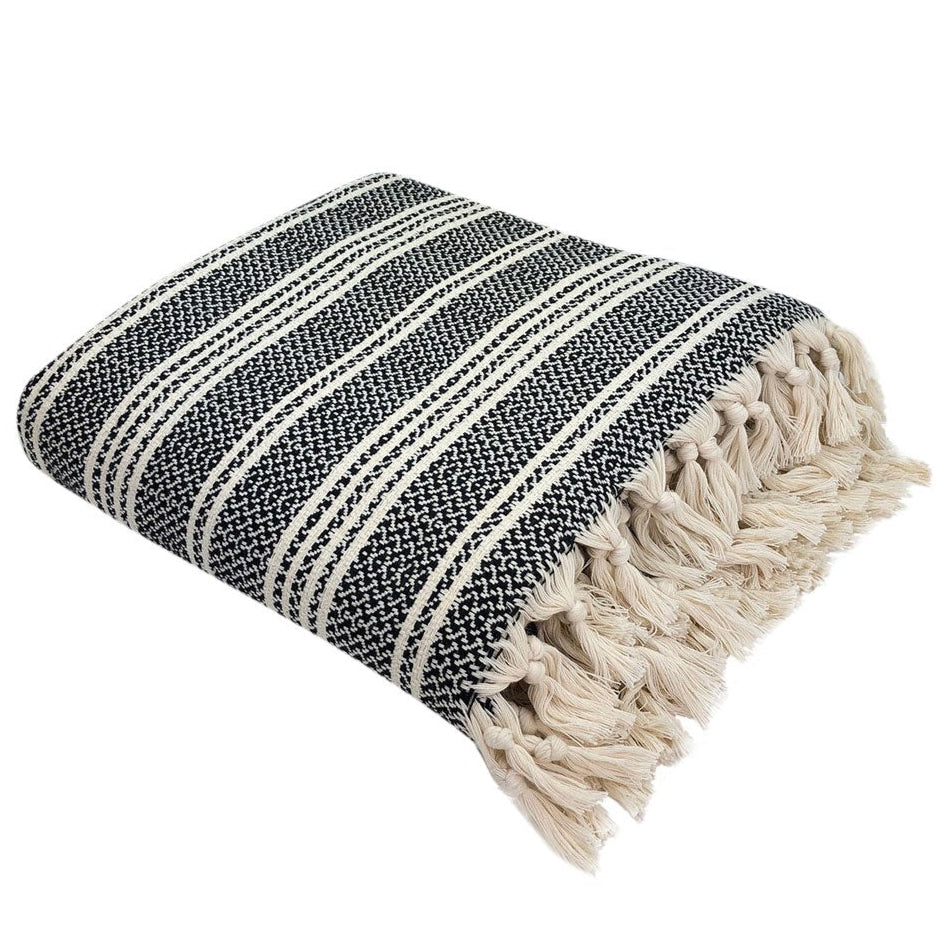 Woven Stripe 100% Turkish Cotton Throw