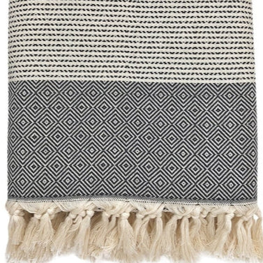 Diamond Stripe 100% Turkish Cotton Throw