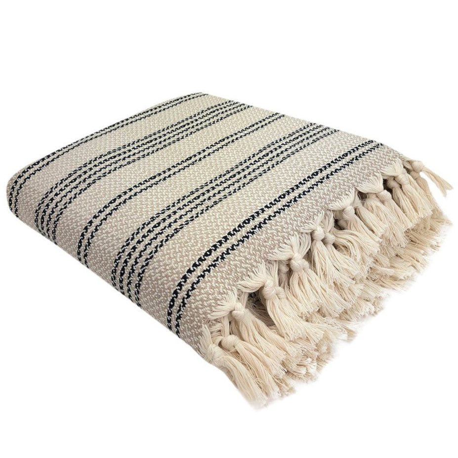 Woven Stripe 100% Turkish Cotton Throw
