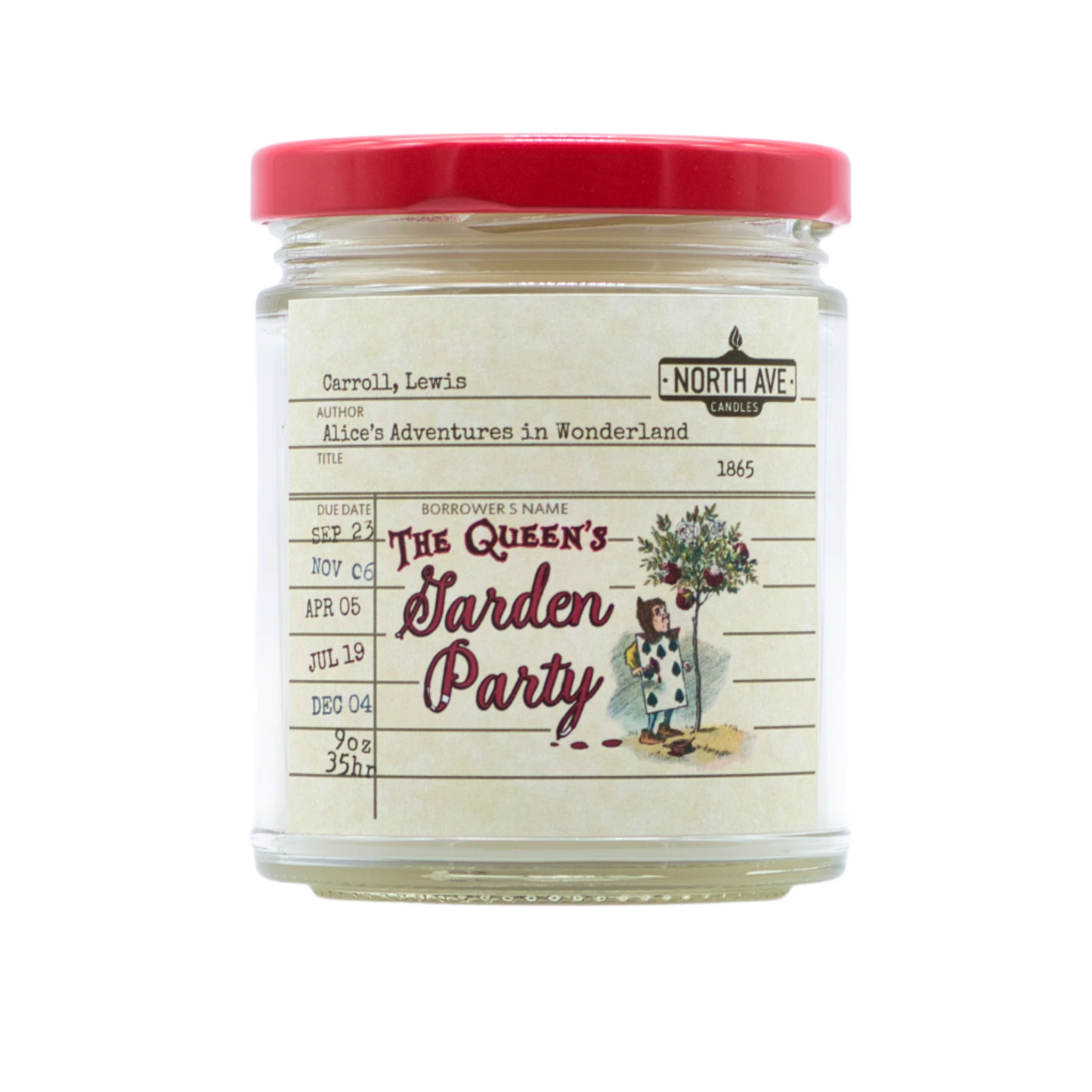 North Ave Book Candle - Alice in Wonderland (Queen's Garden Party)