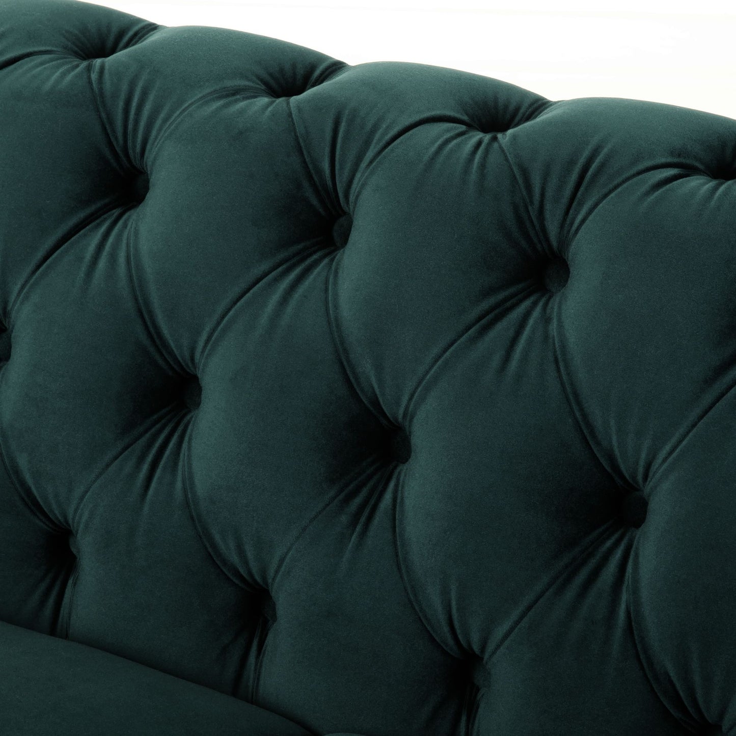 Chesterfield Tufted Velvet Loveseat 2-Seater Sofa - Forest Green