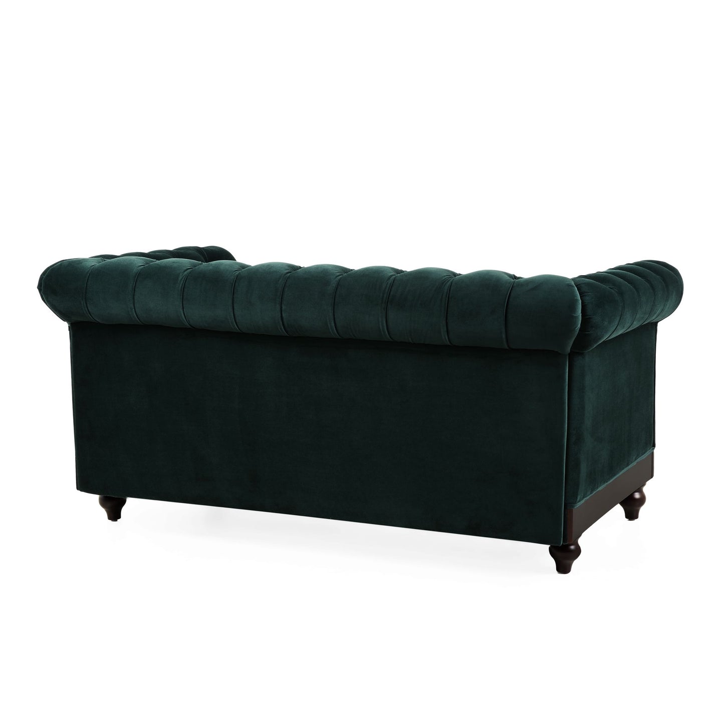 Chesterfield Tufted Velvet Loveseat 2-Seater Sofa - Forest Green