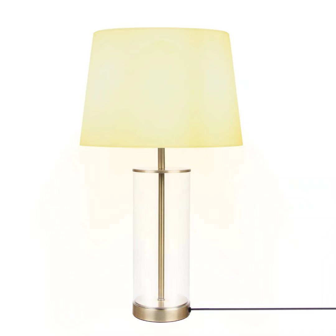 23" Table Lamp - Clear Glass with Brass Accents
