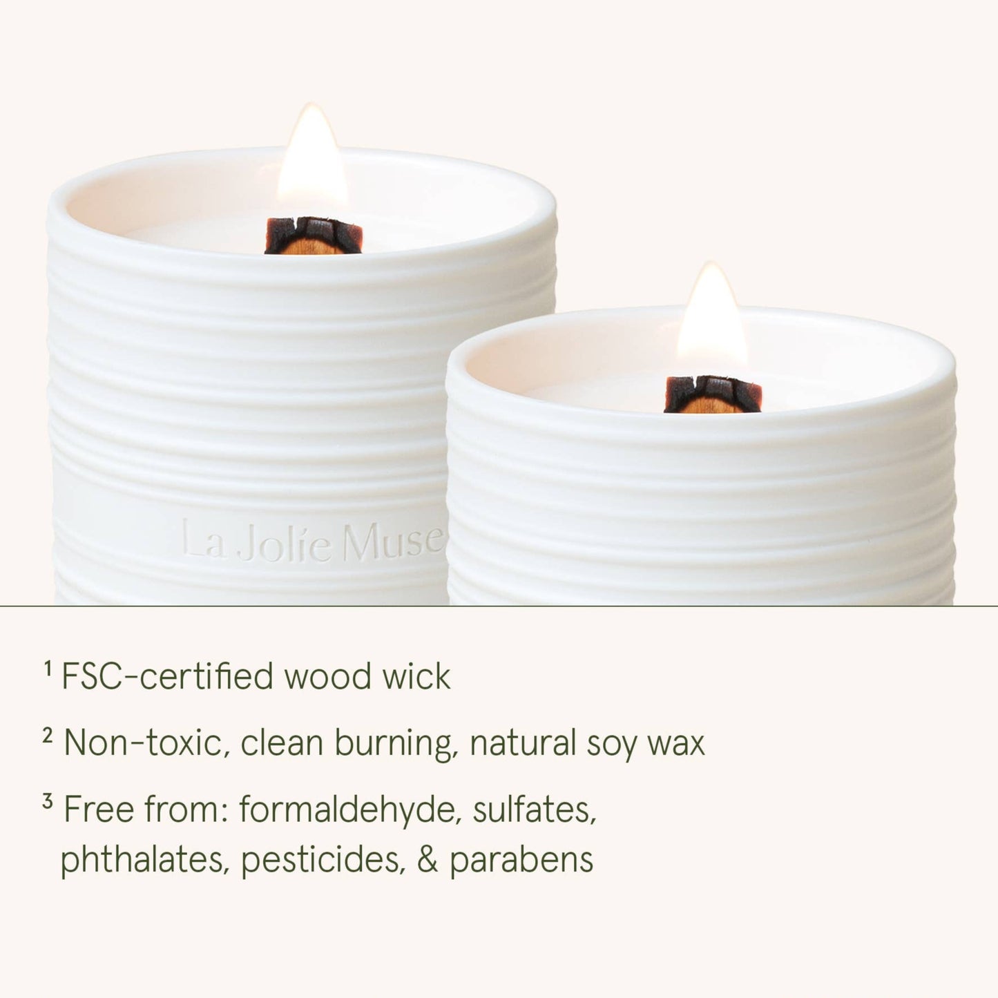 La Jolie Muse Lucienne - 8oz Natural Soy & Wooden Wick Candle