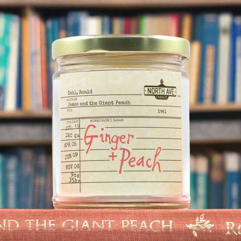North Ave Book Candle - James and the Giant Peach (Ginger & Peach)