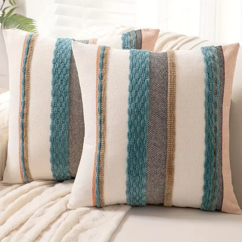 Striped Chenille Throw Pillowcases