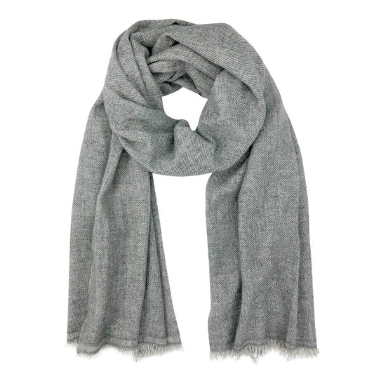 Gray Handloom 100% Himalayan Cashmere Scarf