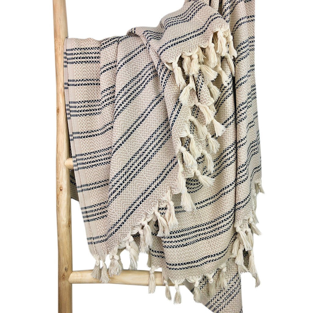 Woven Stripe 100% Turkish Cotton Throw