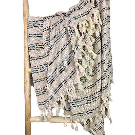 Woven Stripe 100% Turkish Cotton Throw